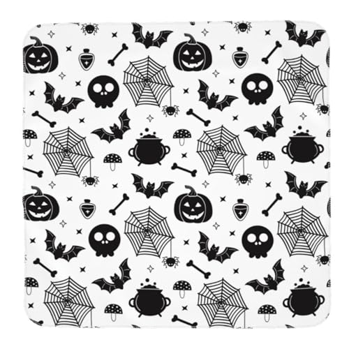 Image of Christmas Halloween Bat Goth Pumpkin Skull Newborn Baby Stuff Baby Swaddle Blanket Throw Wrap Blankets Receiving Blanket Cover Breathable Soft Cozy for Infant Toddler Boys and Girls