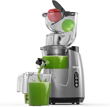 SiFENE Cold Press Juicer, High Yield Slow Juicer, Light Gray