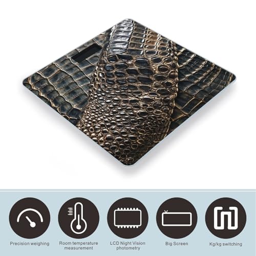 Báscula digital de vidrio templado diseño piel de caimán miniatura 3