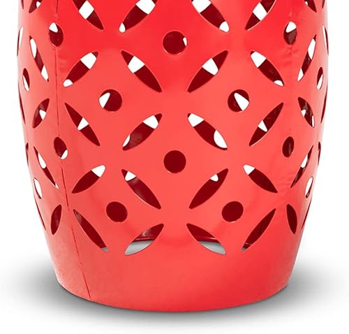 Miniatura 5 de Baxton Studio Hallie - Mesa auxiliar moderna y contemporánea de metal con acabado rojo