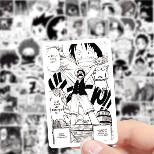 Image of 100pcs Black and White Anime Stickers for Kids,Movie Decorative Sticker for Kids Teens Waterproof Stickers for Water Bottle Laptop Luggage Helmet Skateboard Guitar