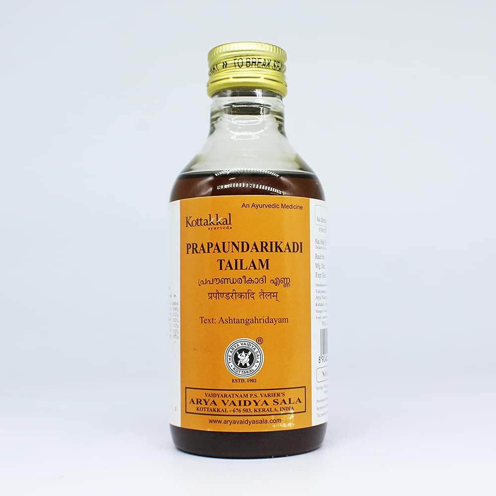 Prapaundarikadi Tailam-200ML, (Pack Of 1), Of Arya Vaidya Sala Kottakkal and get Golden Oldie Herbs®, Sukanthi Pills-1gm