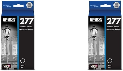 Epson T277 Claria Photo HD Ink Cartucho negro fotográfico de capacidad estándar (T277120-S) para impresoras de expresión seleccionadas (paquete de 2)