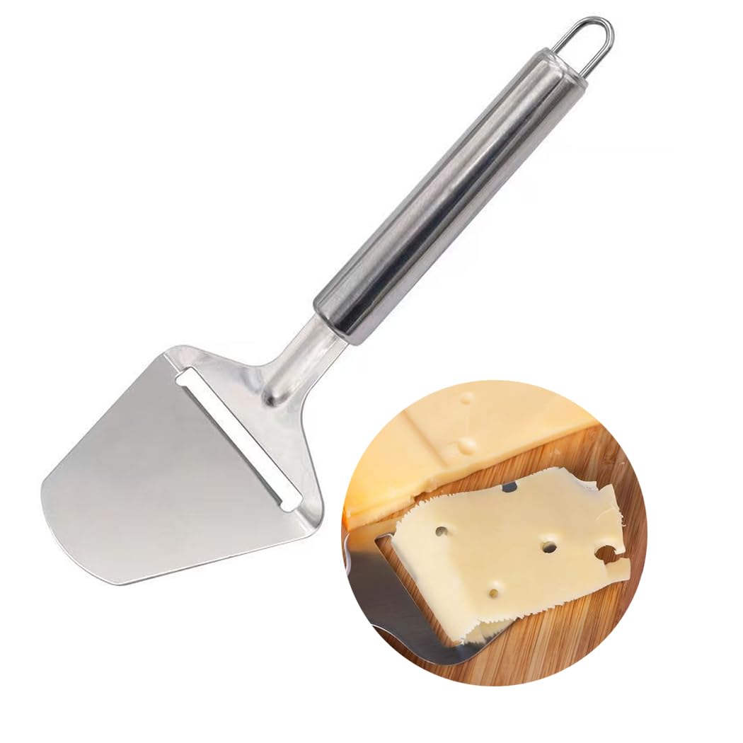Stainless Steel Cheese Slicer - Copenhagen For All Types of Cheese - Multi-Functional Cheese Slicer - Handheld Slicer - Silver Non-Stick - Dishwasher