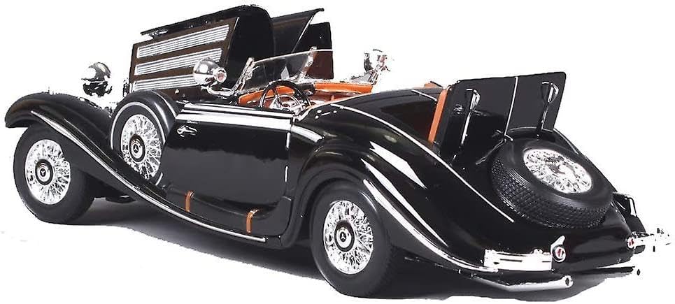CROPDAK 1:24 Scale Exclusive Alloy Metal Pull Back Die-cast Car Model with Sound Light Mini Auto Toy for Kids Metal Model Toy Car with Sound and Light? (1.18-1936 Merrc-Bennz Classic -Black) 2