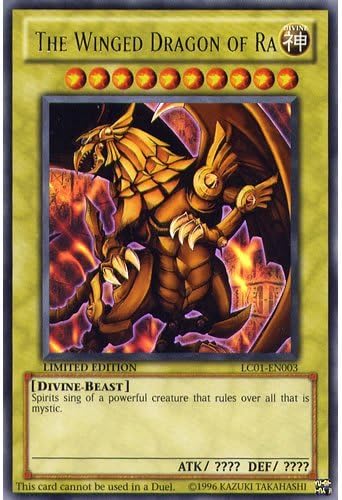 YuGiOh : LC01-EN003 limited Ed The Winged Dragon Of Ra Ultra Rare God Card by Deckboosters