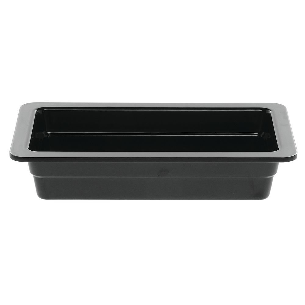 Serving Bowl Display Bowl 1/3 Size Black Melamine - 12 1/2 L x 6 3/4 W x 2" H by HUBERT – Melamine, Black, Model H0027-BLACK