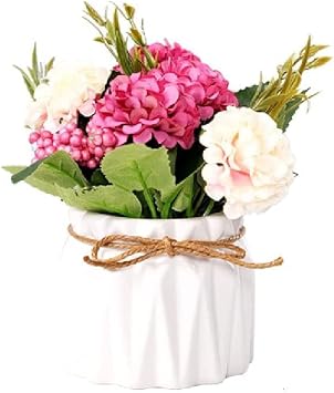 Habiba Fake Flowers Artificial Potted Flower Plants with Ceramics Vase Light Luxury Plastic Flowers for Office Festival Wedding Decor Fake Flowers Real Touch