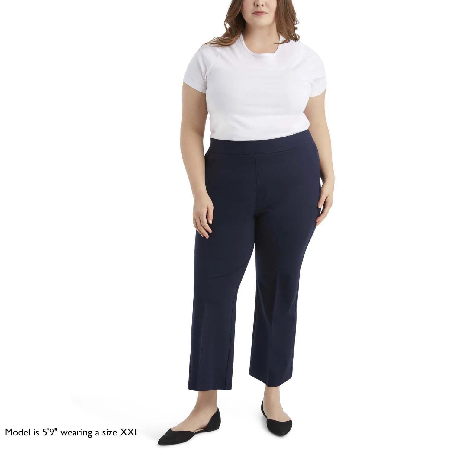 Nine West Pantalones acampanados para mujer, de tiro alto, corte de bota, casual, favorecedor, elásticos, pantalones de vestir