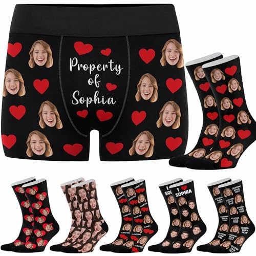Artsadd Custom Mens Boxer Briefs Customized Funny Underwear Personalized Boxers Gifts for Boyfriend Husband Him