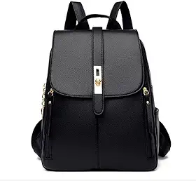Mochila Feminina de Couro Sintético Social Elegante Reforçada para Trabalho Faculdade e Passeios