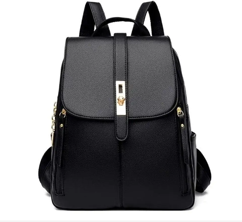 Mochila Feminina de Couro Sintético Social Elegante Reforçada para Trabalho Faculdade e Passeios