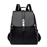 Mochila Feminina de Couro Sintético Social Elegante Reforçada para Trabalho Faculdade e Passeios(673 Preto)