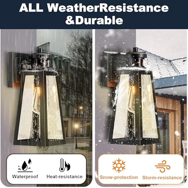 Motion Sensor Outdoor Lights, Dusk to Dawn Outdoor Wall Lights with 220¡ã Detection & 3 Modes, IP65 Waterproof Exterior Lighting Fixtures for House Porch Patio Garage (Gold Trim)