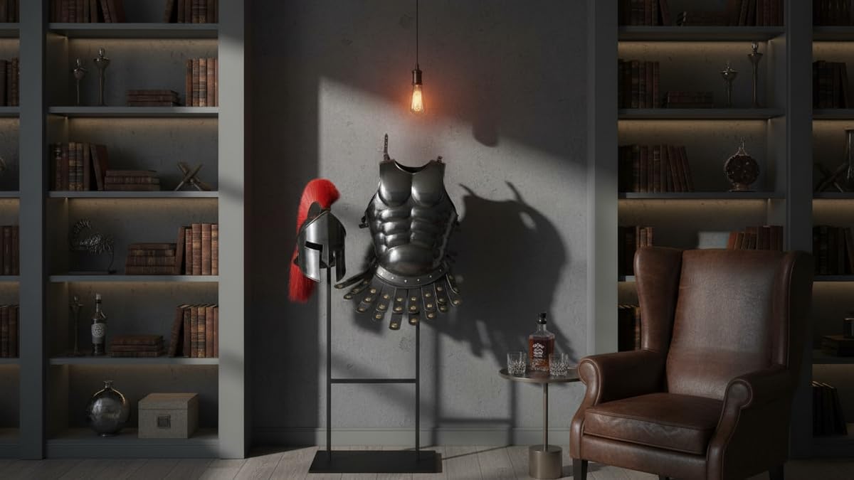 THOR INSTRUMENTS MEDIEVAL 300 MOVIE SPARTAN ARMOR KING LEONIDAS HELMET REPLICA + Muscle jacket Rustic Vintage Home Decor Gifts