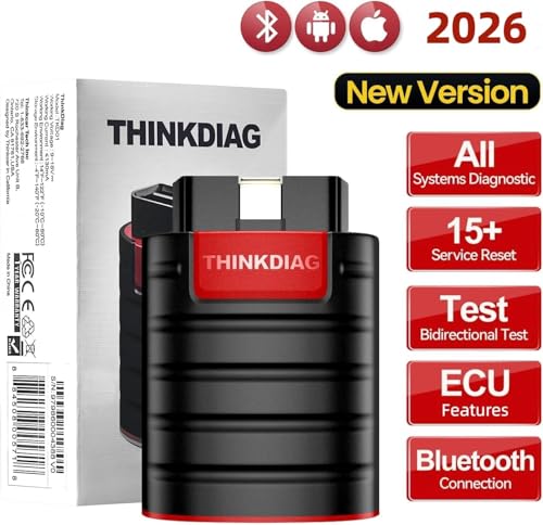 Image of ThinkDiag Bluetooth OBD2 Diagnostic Tool + 16-Pin Extension Cable | Full System Scan, Live Data, Check Engine /ABS /SRS, iOS /Android | Supports All 1996+ OBD2 Vehicles | 15+ Reset Functions 1 Year Free