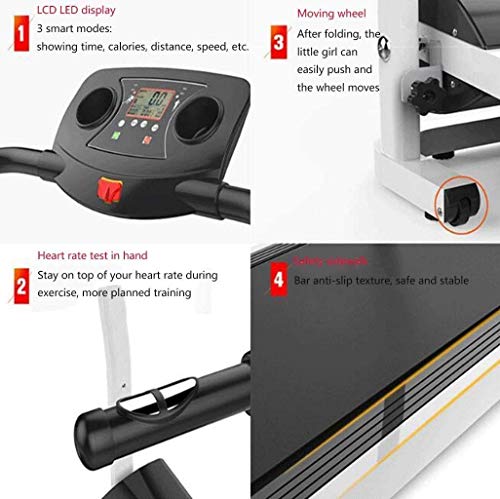 Image of Electric Motorised Folding Runningtreadmill,3 Intelligent Modes, with Safety Armrest, Heart Rate Test in Hand, Portable Fitness Equipment for Fitness Training