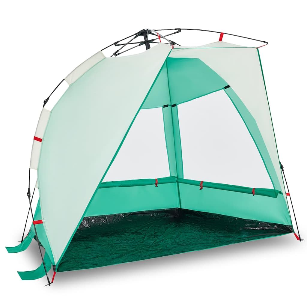 Namiot plażowy dla 2 osób, morska zieleń, Quick Release, namiot plażowy typu pop-up, wodoszczelny, poliester 190T z powłoką PU, przenośny namiot kempingowy dla dzieci, 200 x 128 x 146 cm