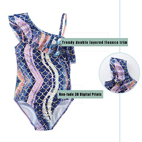 Image of Girls One Piece Swimsuits Mermaid Bathing Suits Summer Swimsuit 2-14 Years