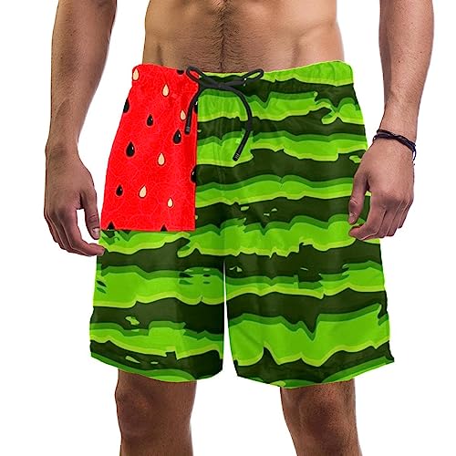 Short de plage hommes imprimé pastèque frais et coloré pour l'été