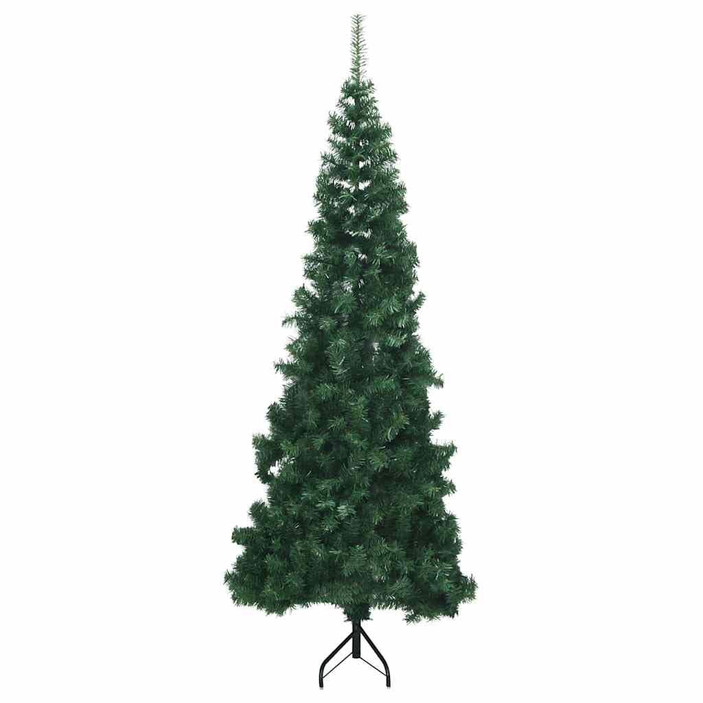 Kwadratowa sztuczna choinka, zielona, 180 cm, PCW i metal, z 300 diodami LED o ciepłej białej barwie, 8 trybów, nie zajmuje dużo miejsca w narożnikach, wewnątrz i na zewnątrz, 120 bombek