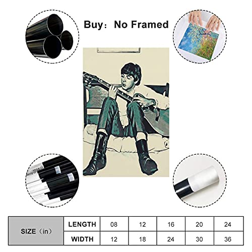 jiandan Paul Mccartney Poster sur toile et décoration murale moderne pour chambre familiale, 20 × 30 cm - Les Beatles, Paul McCartney, John Lennon, RIngo Starr, George Harrison jiandan Paul Mccartney Poster sur toile et décoration murale moderne pour chambre familiale, 20 × 30 cm – Image 3