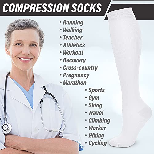 Image of Acture Compression Socks for Women & Men 15-20 mmHg, Best Medical, Nursing, for Running, Athletic, Varicose Veins, Travel
