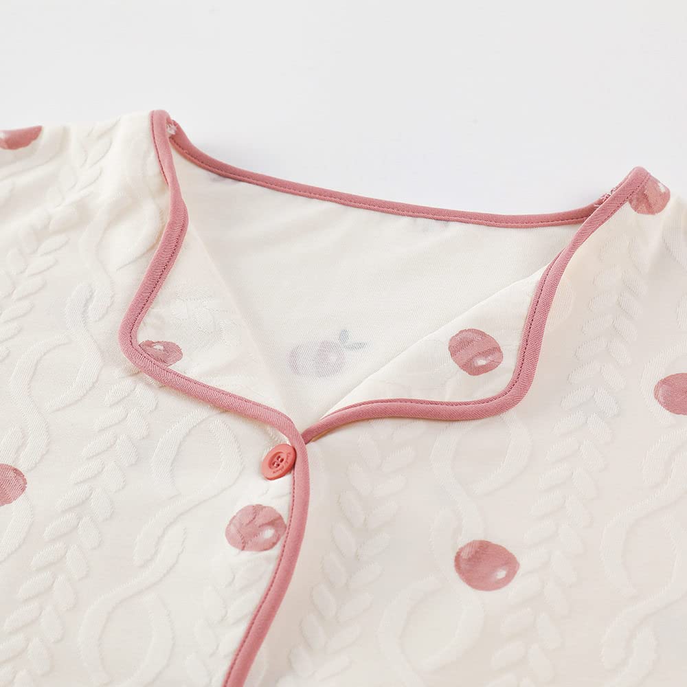 Zestaw piżam damskich - Modna piżama Sweet Home Zestaw odzieży domowej dla kobiet Wiosna Jesień Ubrania do spania Żakardowa bawełna z długim rękawem Garnitur domowy Household faucets