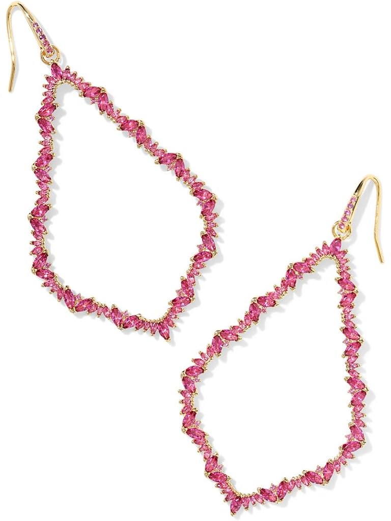 Pink Kendra Scott Sophee Crystal Open Frame Earrings