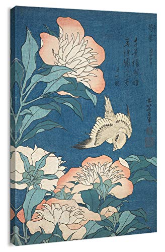 artprints1stop Canvas Print Wall Art - Japanese Woodblock Print Peonies