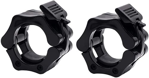 Strainho 2" Barbell Clamps, Quick Release Gym Clips Barbell, Clips For Weightlifting Bar Sold In Pairs, Locking Weight Plate Barbell Clips For Heavy Duty Exercise - Workout, Fitness &Training (Black) #TOP2