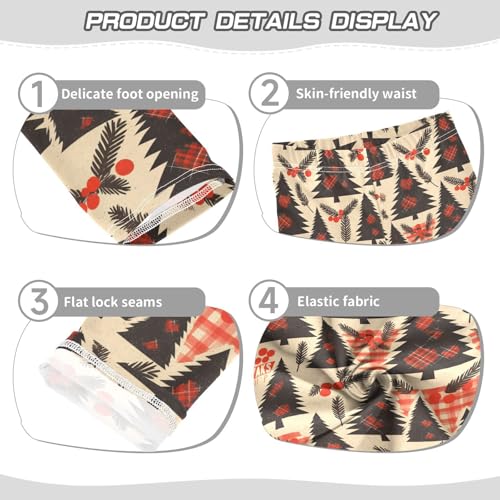 Buffalo Plaid Christmas Trees Kids Baby Girls Legging Stretch High Waisted Athleisure Pants Sports3