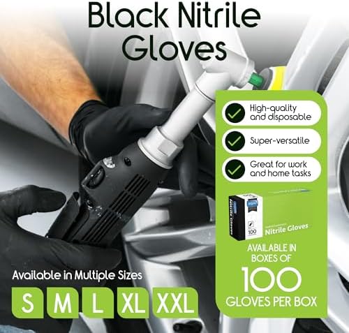 Inspire Black Nitrile Disposable Gloves | 4.5 Nitrile Disposable Safety Medical Cooking Cleaning Gloves (Black - Box Of 100, Medium) — view 6