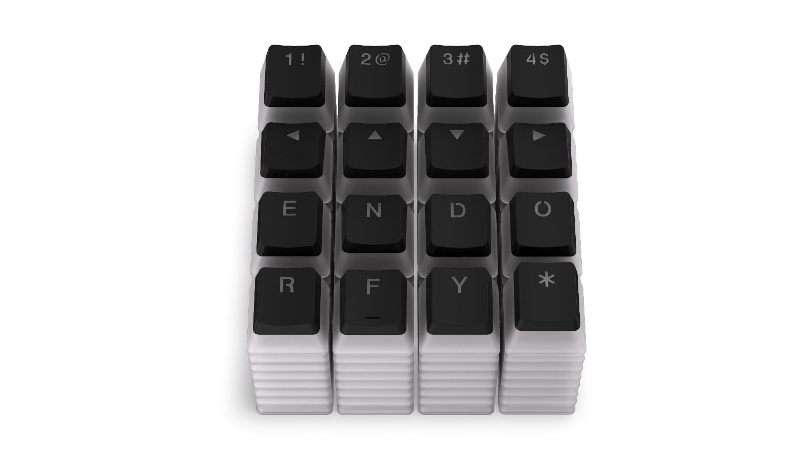 ENDORFY PBT Pudding Keycaps, zestaw 104 klawiszy, wyraźna czcionka, trwały i nieścieralny materiał PBT, układ US ANSI | EY0E002