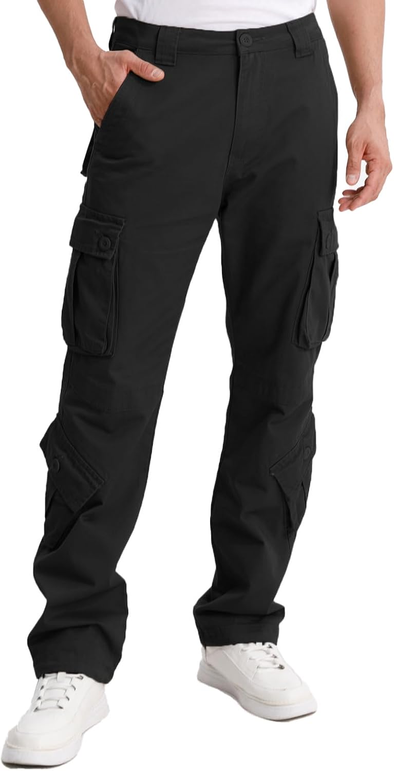 Matchstick Men's Regular Fit 8-Pocket Twill Cargo Pants