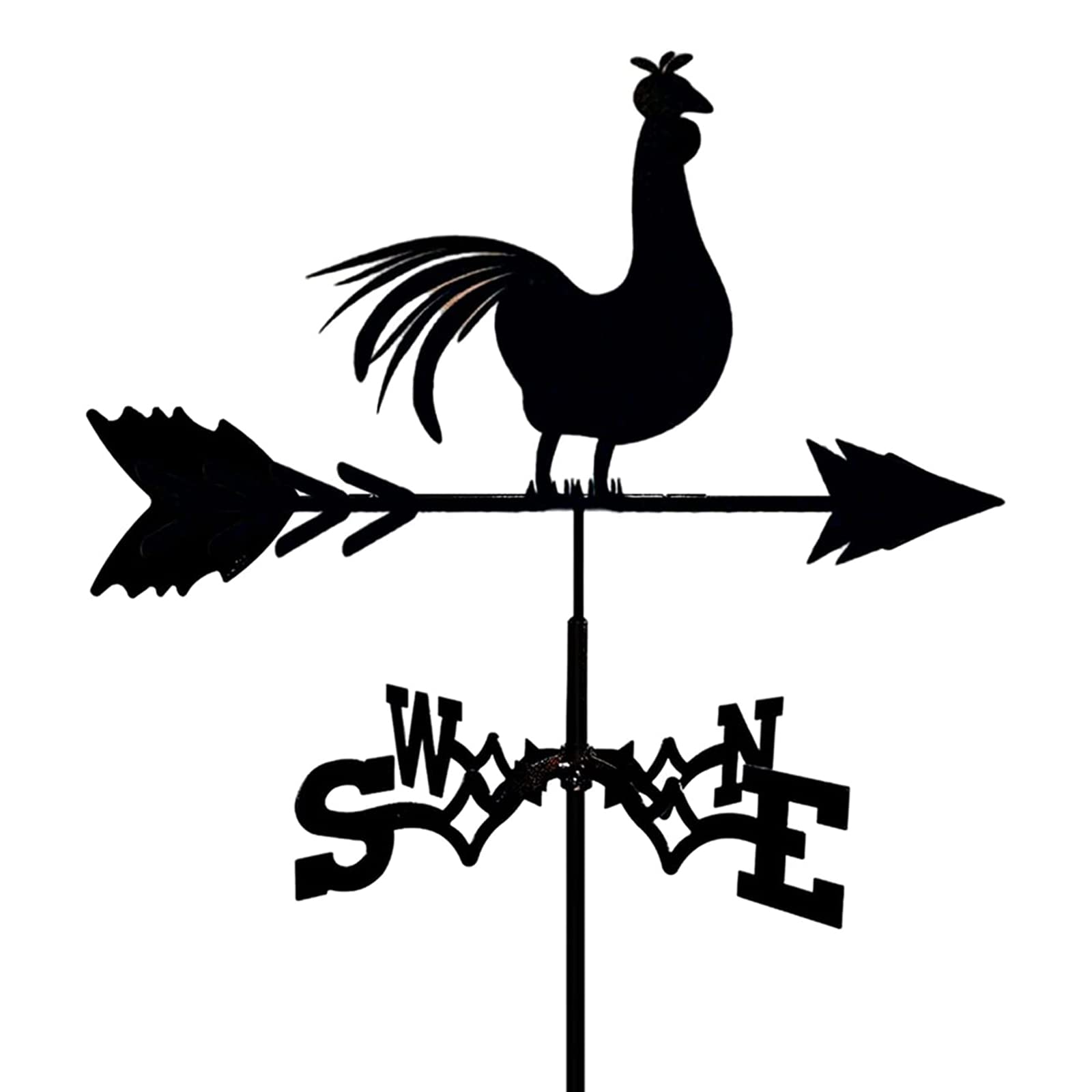 WIQUYBML Wind Vane Weathercock Roof Weather Garden Mount Yard Decoration Stainless Steel Weathervane Direction Indicator/Er/50 * 35Cm