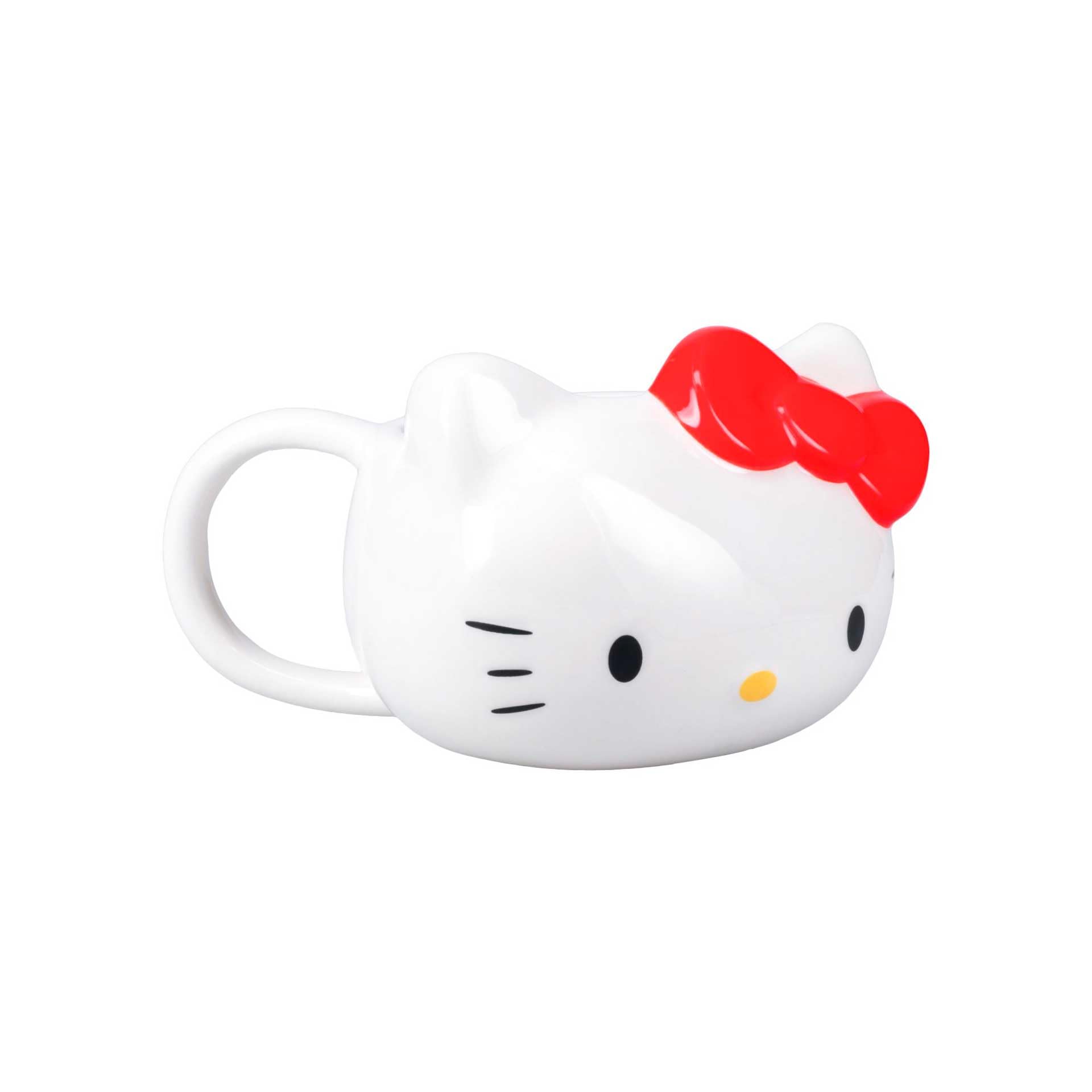 Paladone Hello Kitty Official Licensed Ceramic Amine Cartoon Cat Shaped Mug with Classic Red Bow - Image 2