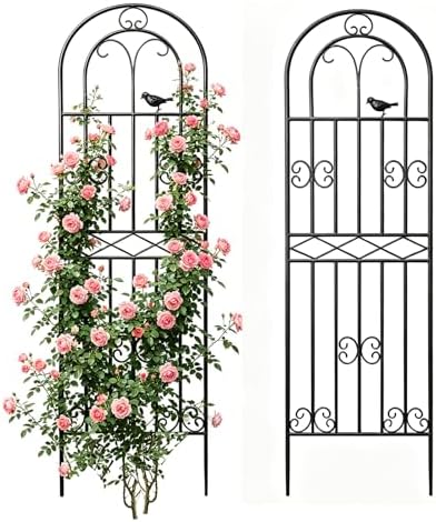 2 Pack 70.8"x19.7" Metal Gardon Trellis for Climbing Plants Outdo...