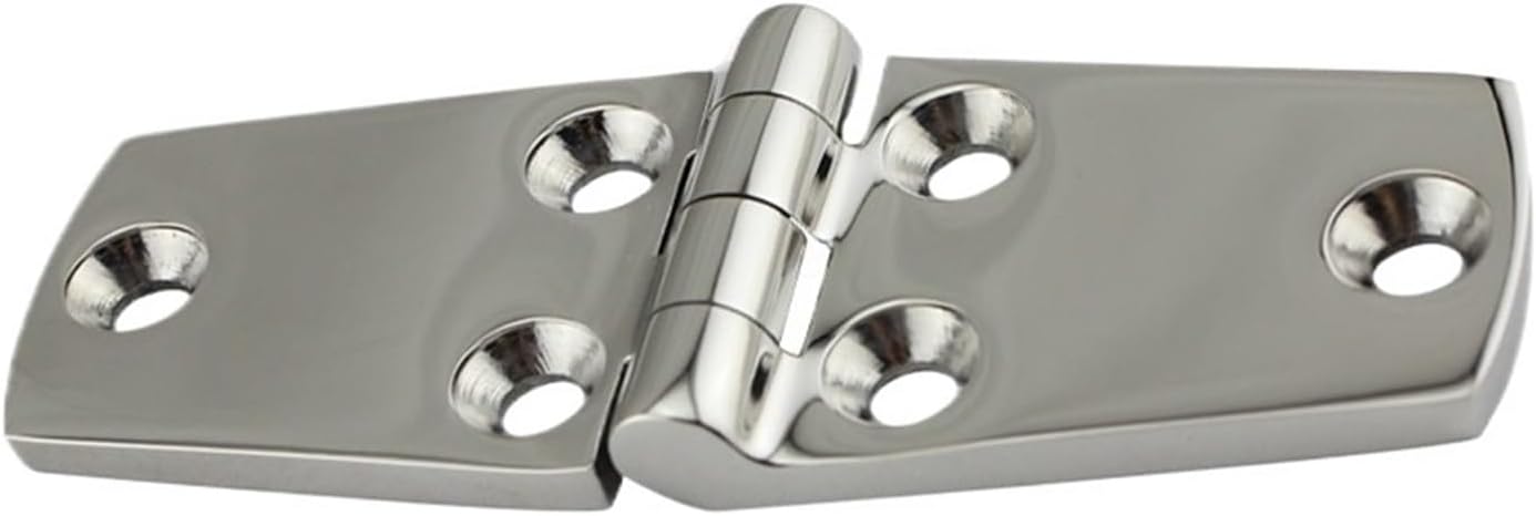 Ball Bearing Door Hinges Heavy Duty Hinges 1pcs Stainless Steel Cast Door Strap Hinge with 6 Holes Mirror Polishing Hardware(38X76mm)