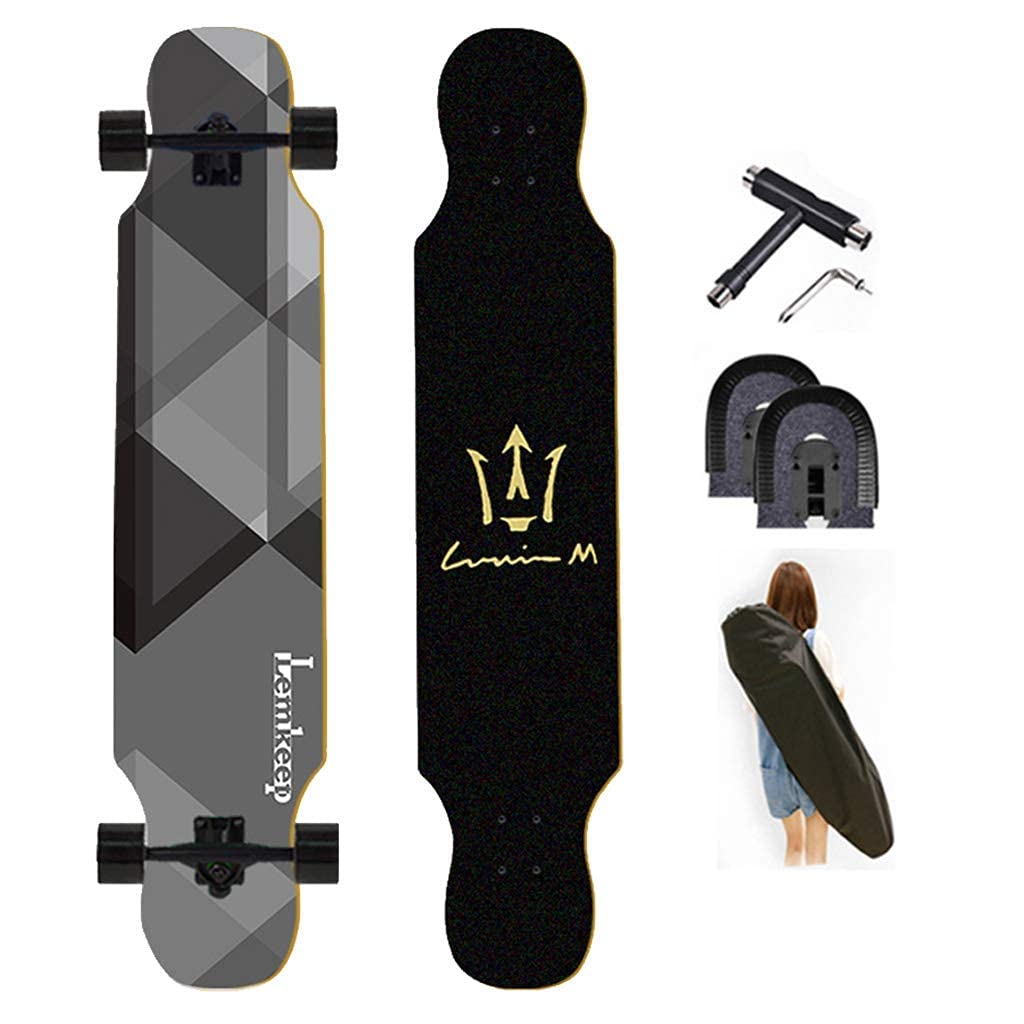 FWEOOFN 42 Pollici Freestyle Skateboard Dance Longboard 8 Strati Maple Deck Adulti Ragazzi e Ragazze Spazzola Professionale The Street Skateboards