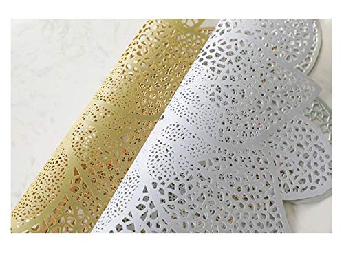 Chemin de table lavable en PVC argenté lotus pour protéger et embellir votre table - 8