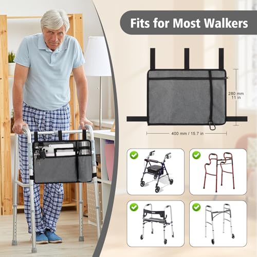 image for supregear Accessories Bag for Walker, Wheelchair, Rollator - Walker Ba
