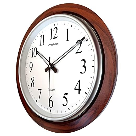 President Wooden Analog Wall Clock 18-Inch (42 X 42 Cm) Home Big Size Living Room Hall Bedroom Stylish Clock