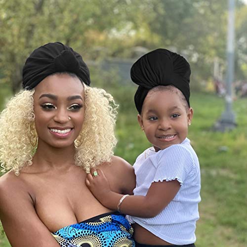 ACRABROS Stretch Jersey Turban Head Wrap, Urban Hair Scarf - Ultra Soft, Extra Long 79” x 32”,Breathable,Black - Thumbnail 6