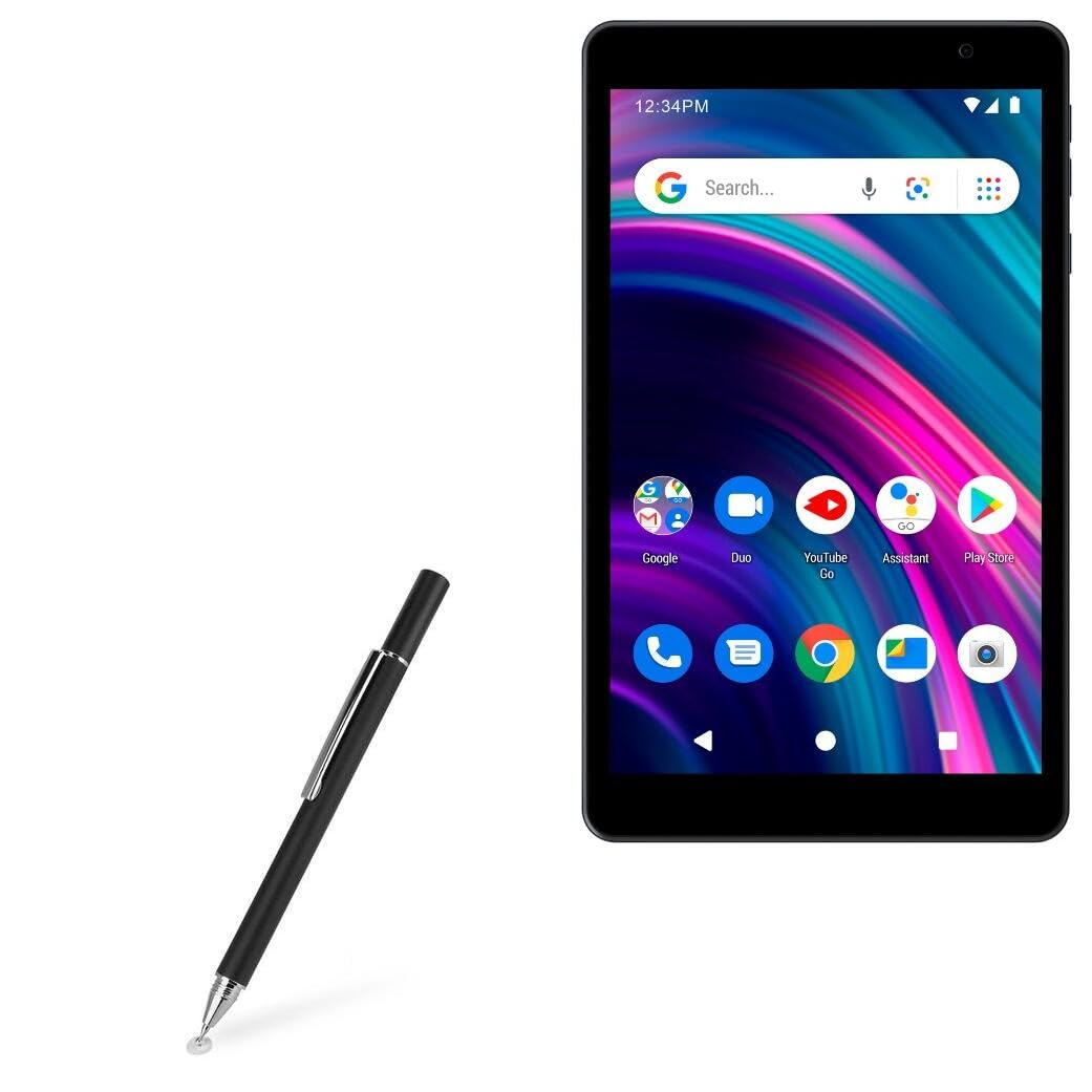 BoxWave Stylus Pen Compatible with BLU M8L (2022) - FineTouch Capacitive Stylus, Super Precise Stylus Pen - Jet Black