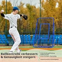 Verstellbares Volleyball Rebounder Netz, Volleyball-Trainingsgerät mit Schlagzone für Schlagen, Servieren, Passen, Spike-Übung, Rücksprungnetz für Baseball, Lacrosse, Tennis, Fußball 2,2 x 1,2 m，Blau – Ansicht 5
