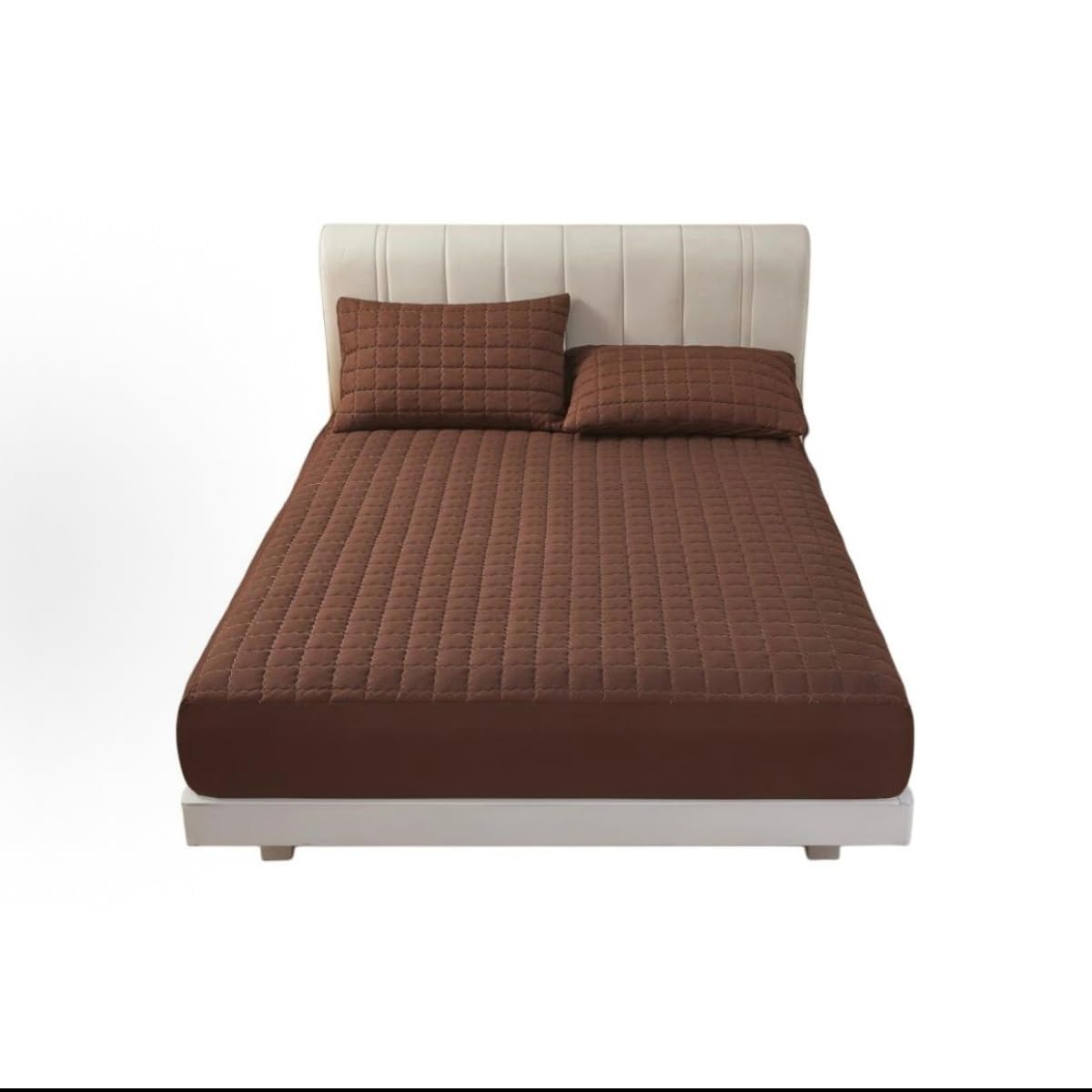 Single Plush Deep Pocket Crystal Velvet Fitted Sheet, Warm Winter Protector(Brown,150 * 200cm)