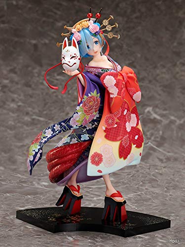 25CM Exquises Filles Amovibles Anime Figurines en PVC Jouets Anime Re La Vie dans Un Monde Différent De Zéro REM Oiran Kimono Belle Fille Anime Jouet Collection Modèle Poupée Cadeaux