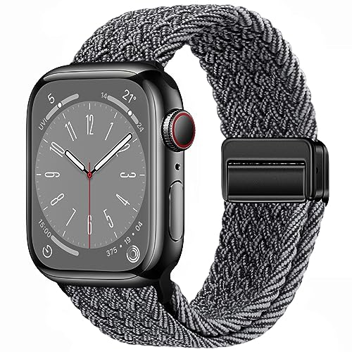 Image of Qimela Sport Loop Compatible with Apple Watch Band 38mm 40mm 41mm 42mm 44mm 45mm 46mm 49mm for Women Men,Magnetic Strap Stretchy Braided Wristband for iWatch Series 11 10 9 8 7 6 5 4 SE Ultra 3 2 1