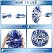 Yunsailing 50 Pack Cheerleading Pom Poms with Handle Bulk Metallic Foil Plastic Fun Pom Poms for Dance, Matches, Squad Team Spirit Sports, Stage Performance, Carnival Celebration(Blue and Silver)